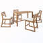 Ensemble de table de patio 5 pièces avec 4 chaises-529756481-529756487