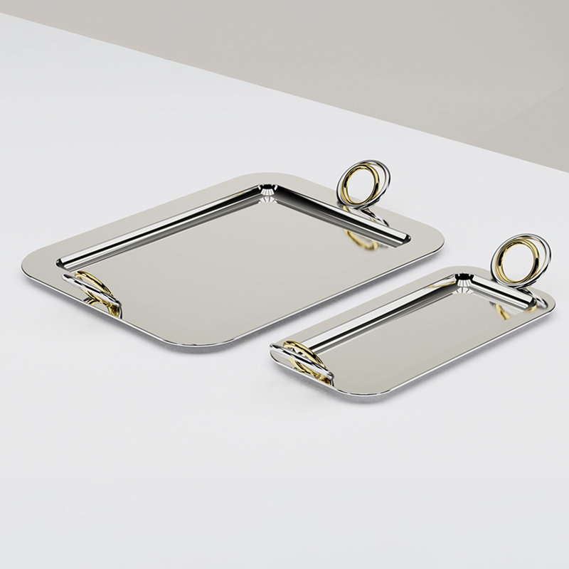Ring Stainless Steel Tray, 2.5" H x 6.5" W x 17" D