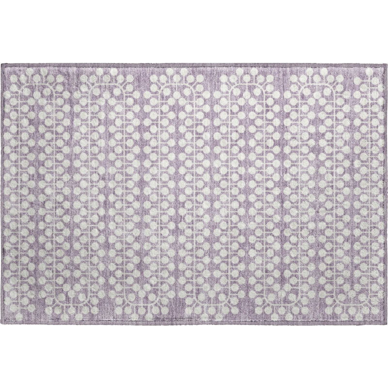 Premium Machine Washable Mayfield AMF2247 Geometric Rug, 1'8" x 2'6", Lavender