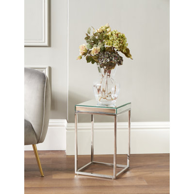 Siems Glass Top Frame Square Side Table