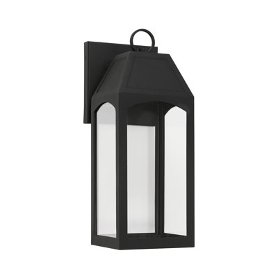 Adamsville Outdoor 1-Light Night Sky Large Wall Lantern In Black With Clear Glass