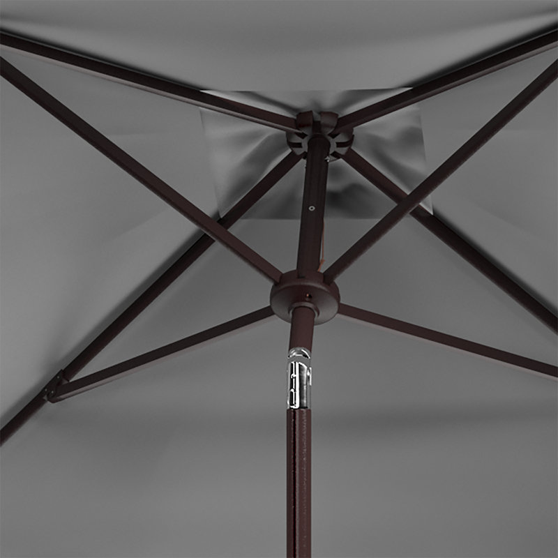 Outdoor Sasha Crank Umbrella, Black/Ivory