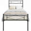 HOMCOM 3ft Single Bed Frame with Steel Slat Support, Noise-Free, Black