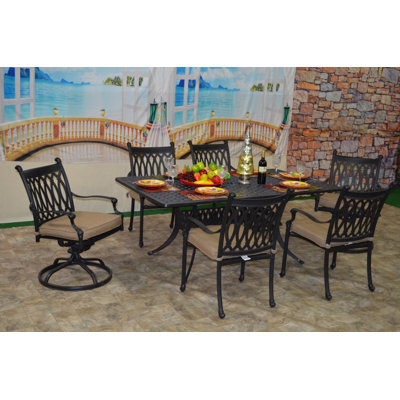 Grand Tuscany 7 Piece SunbDining Set with Cushions by Charlton Home