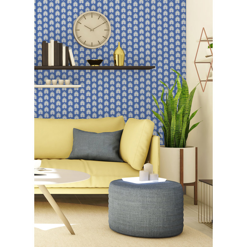 Fleur Floral Vinyl Peel & Stick Wallpaper Double Roll, Azure