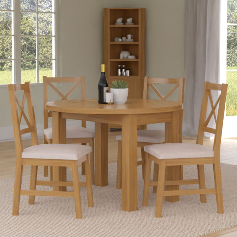 4 - Person Drop Leaf Solid Oak Dining Set