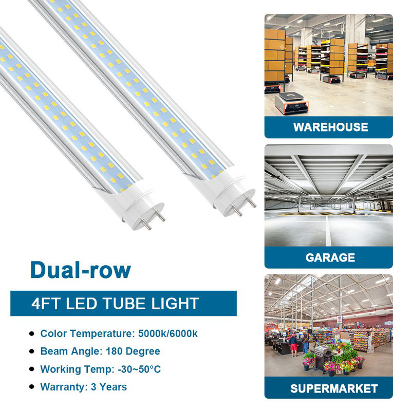 28 W (équivalent à 280 W), ampoule DEL T8 à intensité variable, culot G13 / à deux broches, 6 000 K