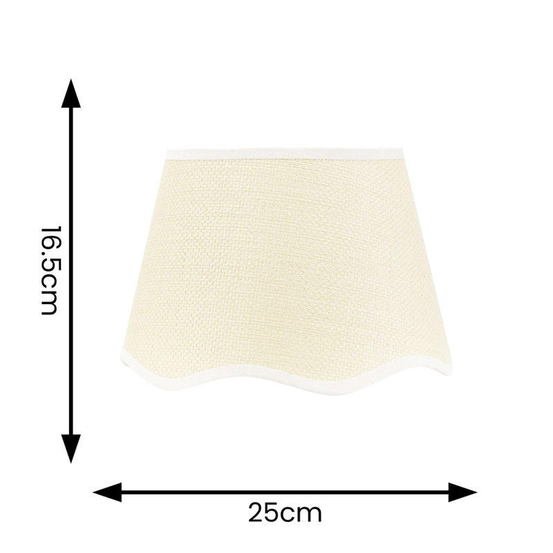 16.5cm H Fabric Empire Lamp Shade ( Slip-On ), Natural/White