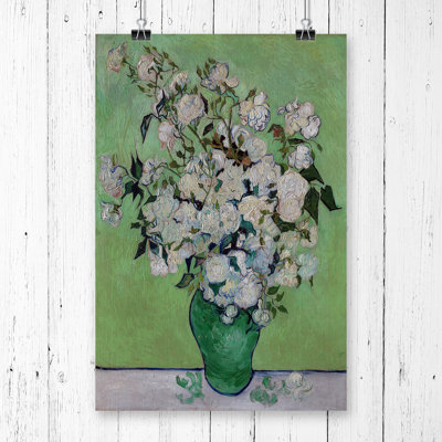 Vincent Van Gogh White Roses - Frameless Print - Framed Print