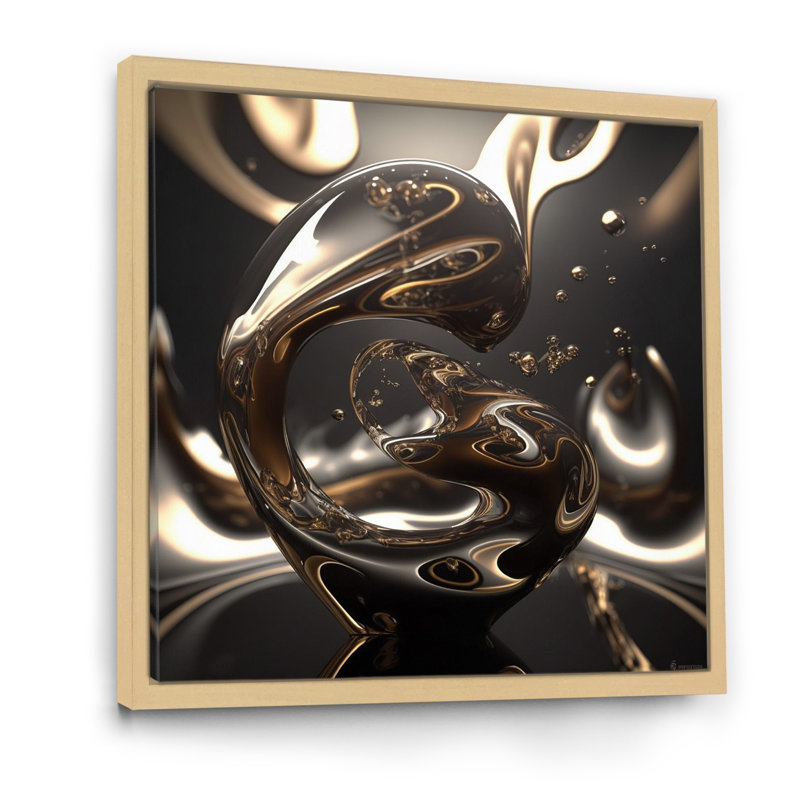 Mystère or foncé 3D - impression, H 36 po x l 36 po x P 1,5 po, Cadre naturel flottant
