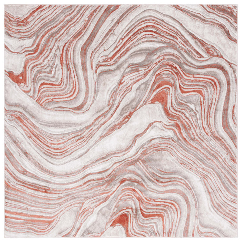 Tapis abstrait Meadow 500 Performance, Carré 6 pi 7 po