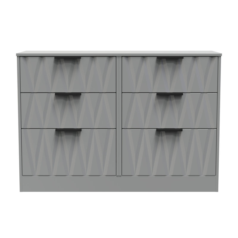 Besmir 6 Drawer Wide Chest (Ready Assembled), Dusk Grey