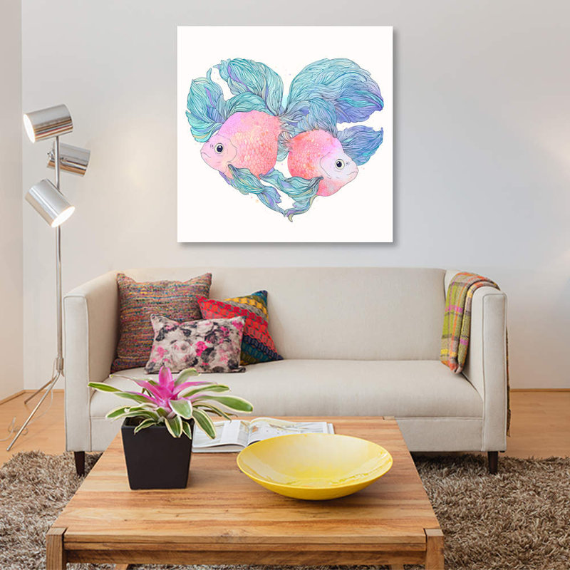 « carassius », impression sur toile, H 26 po x l 26 po x P 1,5 po, Toile tendue