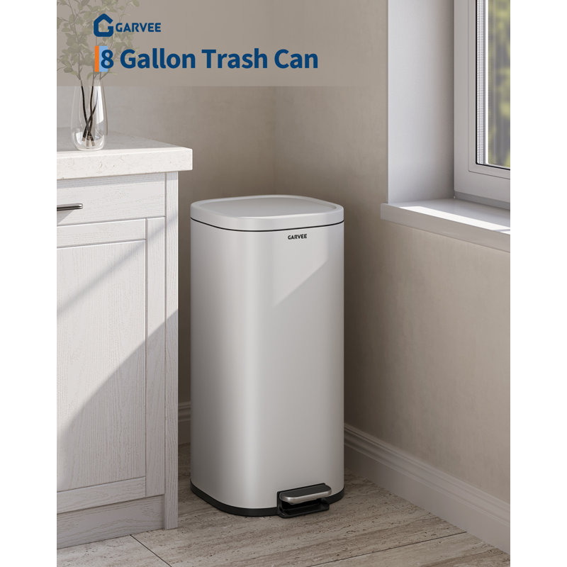 Kitchen Trash Can, White