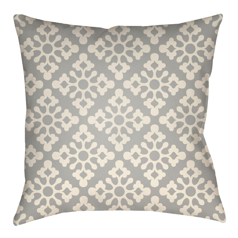 Litchfield Ladson Floral Throw Pillow, 26" H x 26" W, Gray/Ivory