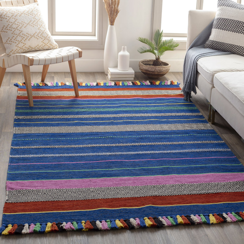 Lerma Cotton Striped Indoor Rug, Rectangle 4' x 6'