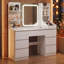 LED Dressing table 7 Drawers and 7 Storage Shelves Dressing Table With Mirror Large Desktop Makeup Desk-1099582211