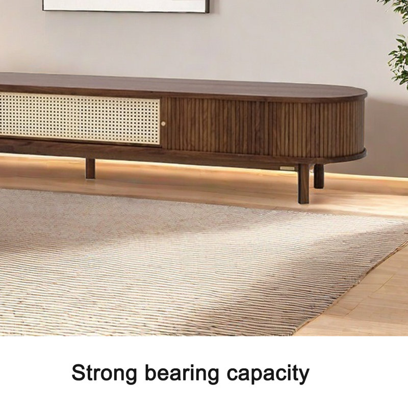 Meuble télé avec portes coulissantes pour un grand rangement, Black Walnut