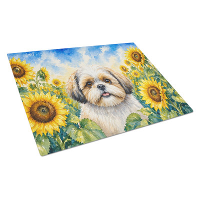 Shih Tzu in Sunflowers Cutting Board