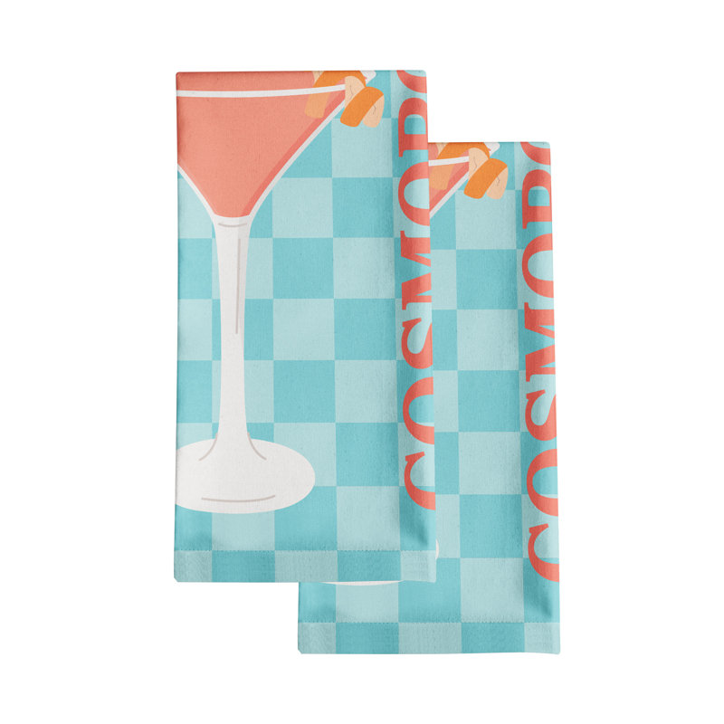 Ensemble de 2 serviettes de cuisine à imprimé numérique Ebern Designs, 20 po x 30 po - Cosomopolitan