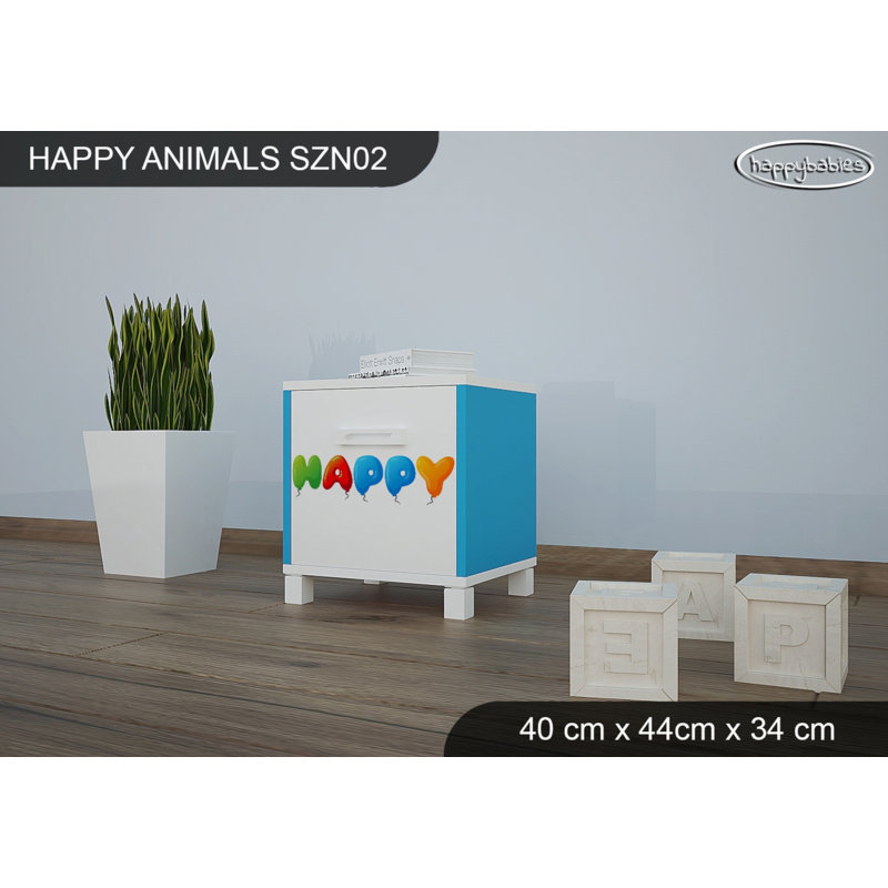 Nightstand, White/Blue