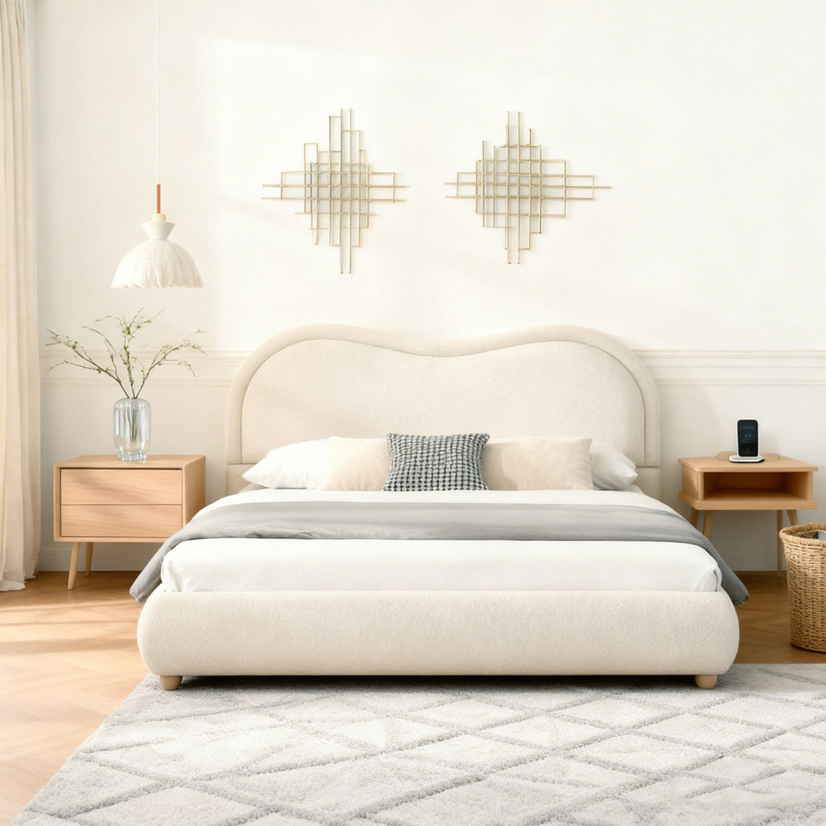 Latitude Run® Upholstered Platform Bed Frame with Rounded Corners ...
