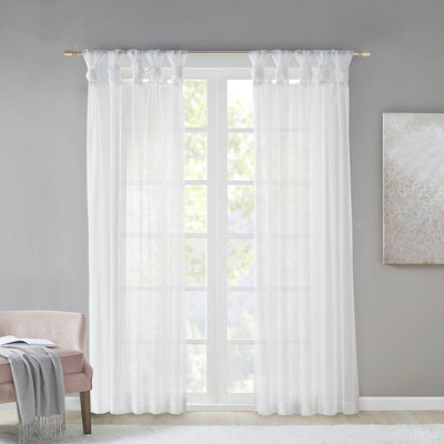 Lester Polyester Twisted Tab Voile Sheer Window Pair