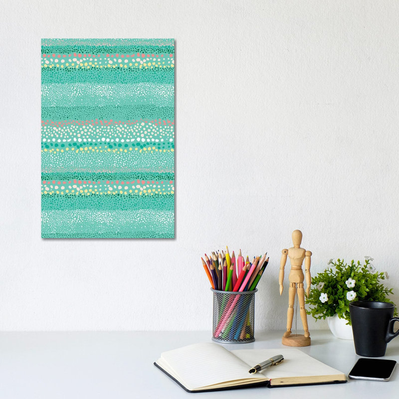 Little Textured Dots Green by Ninola Design - Wrapped Canvas Gallery-Wrapped Canvas Giclée, 20.32 cm H x 30.48 cm W