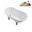 Baignoire de trempage sur pieds en acrylique 57 "avec drain, pattes et plateau en bambou 57" Streamline-83636134-83636140