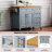52'' Drop Leaf Kitchen Island, Blue Grey. Spacious Storage With 2 Doors, 5 Drawers, Towel & Spice . Adjustable Shelf. Mobile On Wheels, Lockable. And Oak Veneer. Classic Charm Island Leaf, Abundant-832422214