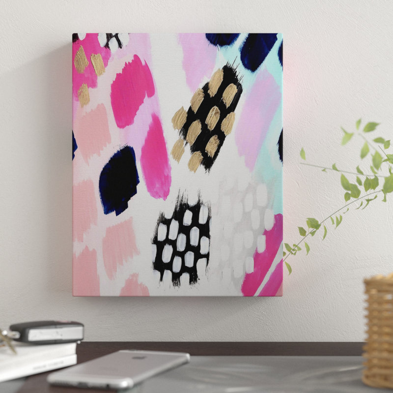 « hot rose abstract », impression sur toile, H 20 po x l 16 po x P 1,5 po