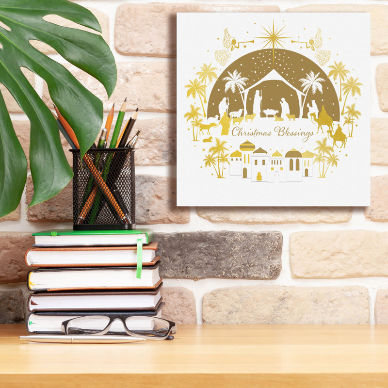  «Golden Bethlehem» par Elle Media Group, art mural sur toile, 12 po x 12 po, H 12 po x l 12 po