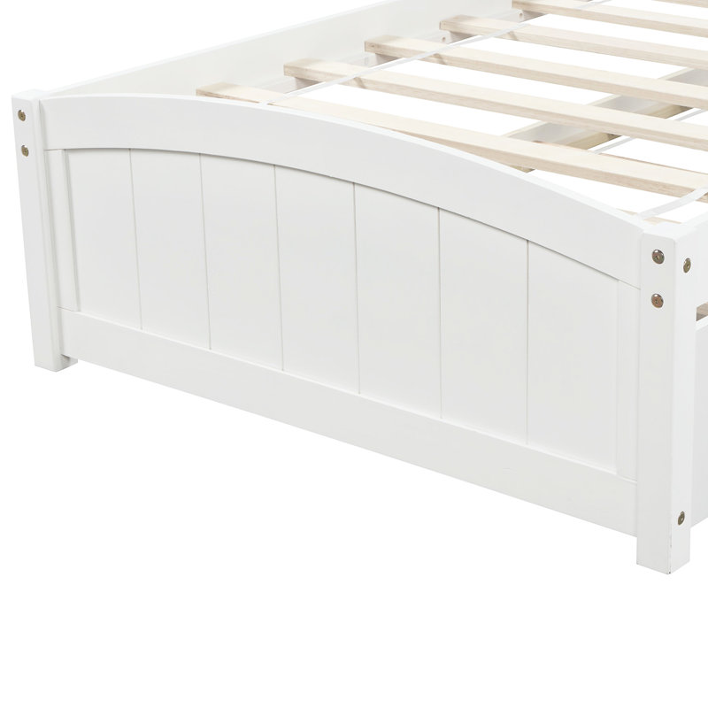 Lit plateforme simple avec deux tiroirs pratiques - Bois massif pour un cadre de rangement confortable pour la chambre à coucher