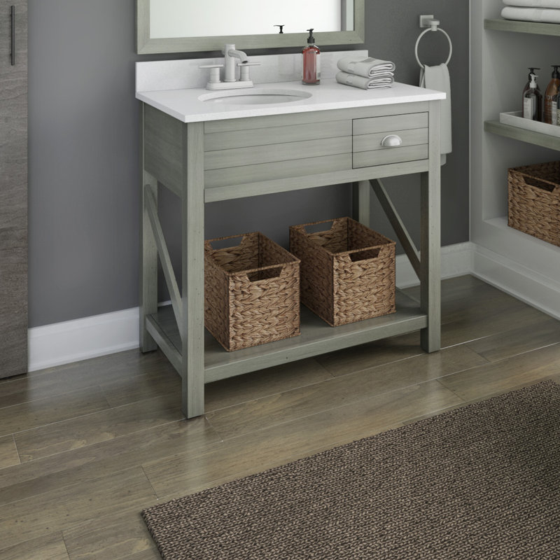 Ensemble de meuble-lavabo simple 36 po Lazenby, Gris délavé