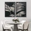 Art mural minimaliste noir sur feuille de palmier noir, impression neutre sur toile encadrée, 2 pièces-119463624-92285558-92285555