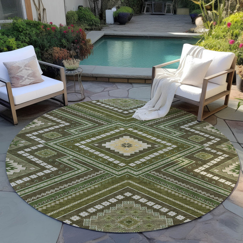 Tapis intérieur / extérieur Chayden Chantille ACN1010, Rond 8 pi