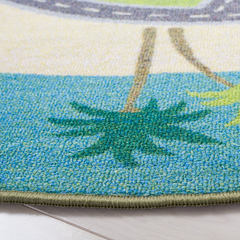 Kids Playhouse 200 Performance Machine Washable Rug, Round 5'