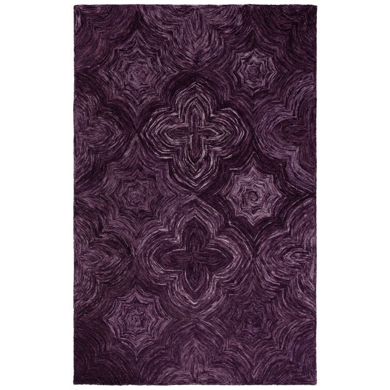 Tapis abstrait en laine / coton touffeté à la main Ruthye, Rectangle 8 pi x 10 pi