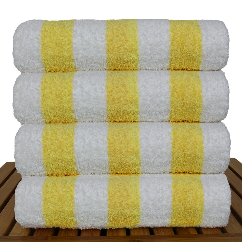 Ensemble de serviettes de plage 4 pièces 100% coton Mayfield, Jaune