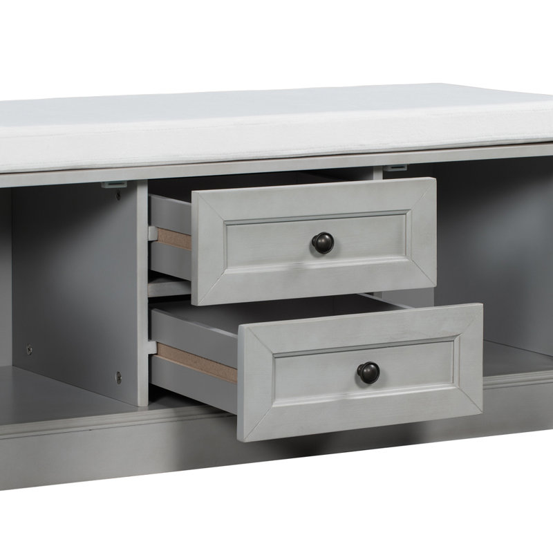 Banc de rangement 2 tiroirs et 2 armoires Ardilia Classic, Gris délavé