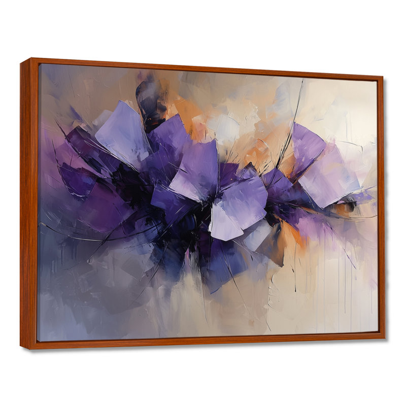 Cleckheat, velours, couronne de lavande, peinture abstraite III - art mural abstrait, Brun, Impression encadrée flottante