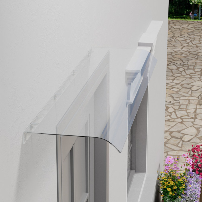 Dakota Fields Plastic Cover Retractable Freestanding Awning, 120cm H x 120cm W x 33cm D