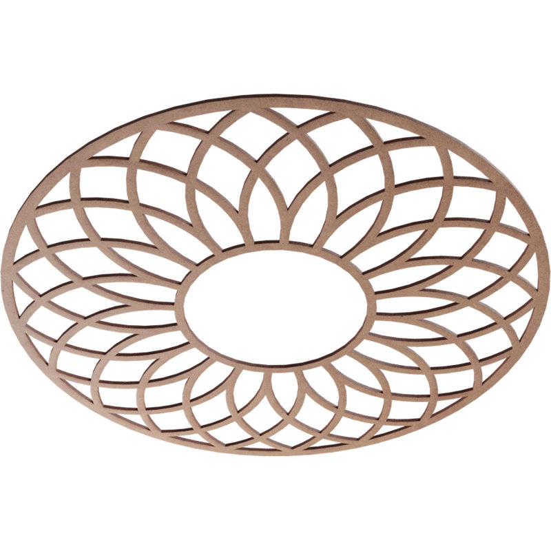 Médaillon de plafond en bois ajouré Cannes, H 32 po x l 32 po x P 0,38 po, Bois (qualité peinture)