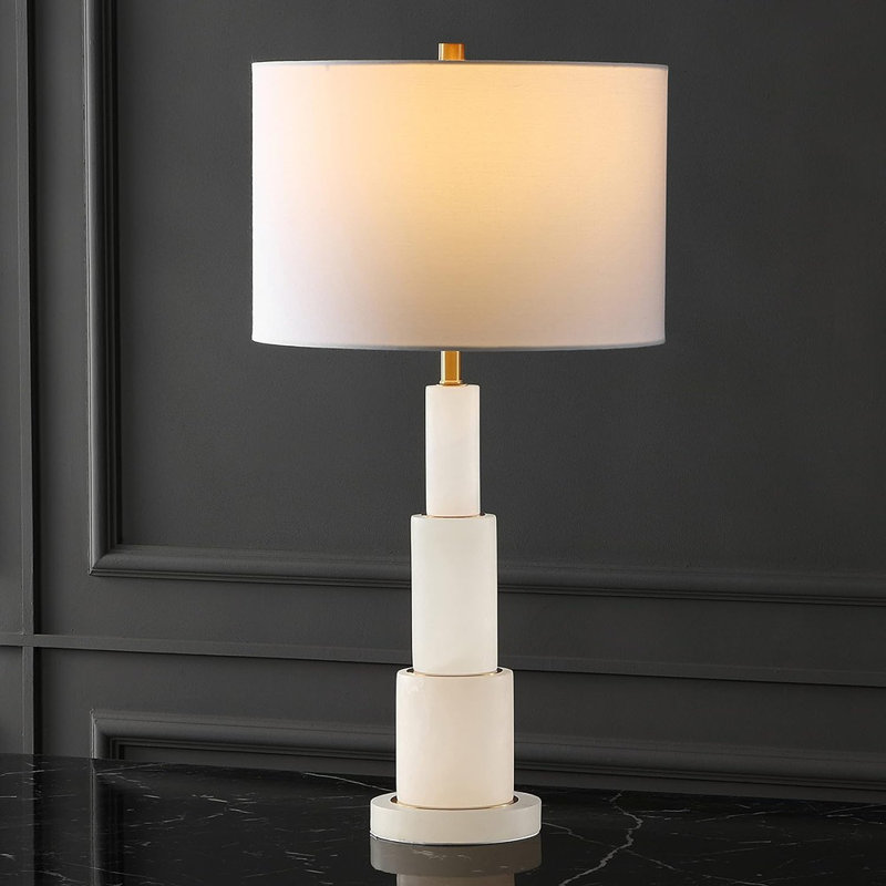 Chlori Metal Table Lamp,  White/Gold