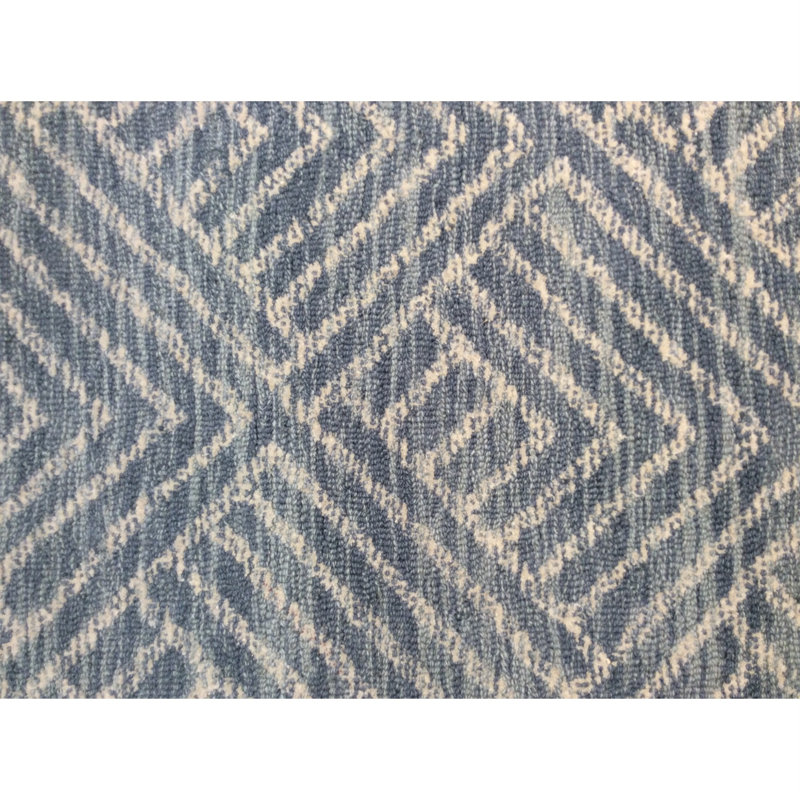 Luisa Geometric Handmade Hand-Tufted Denim Area Rug, Rectangle 5' x 7'