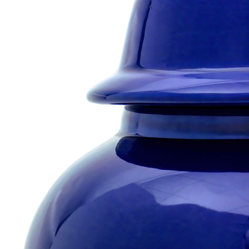 Timeless Chinese Temple Jar, Navy Blue, 18"
