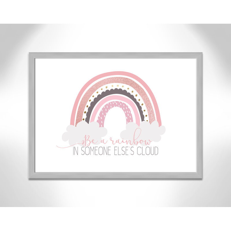 Être un arc-en-ciel, H 26,5 po x l 36,5 po x P 0,63 po, Cadre argenté