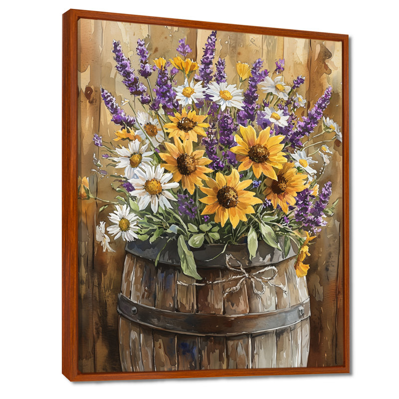 Dorrine - Floral Canvas Prints, 32" H x 16" W, Floater Framed Print, Brown