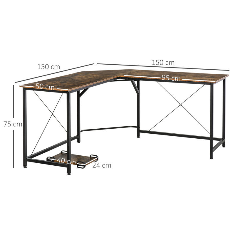 Magoon L-Shaped Metal Base Computer Desk