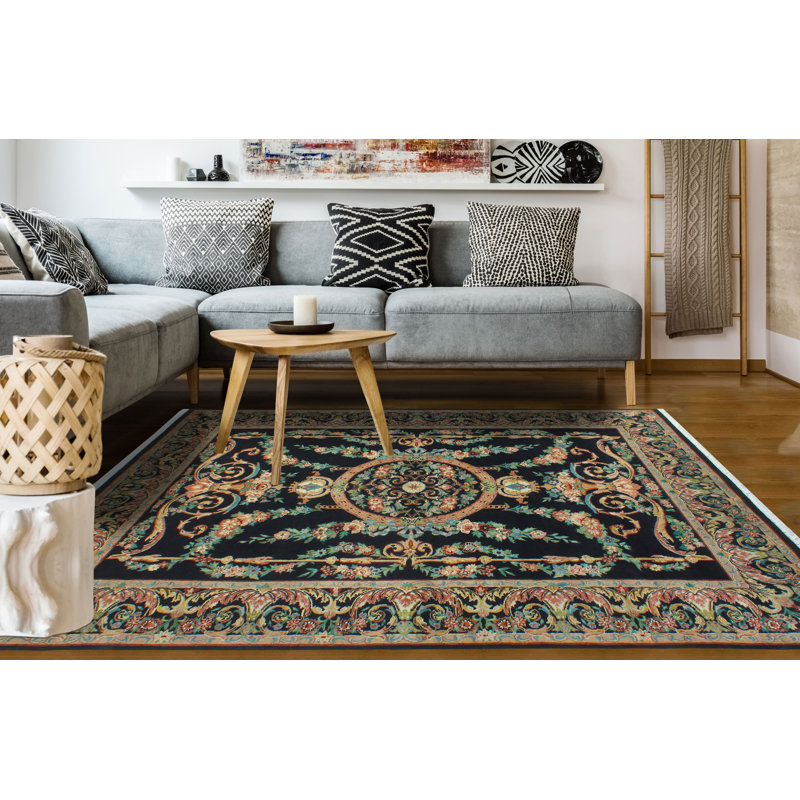 Pak-Persian Afeef Black Rug